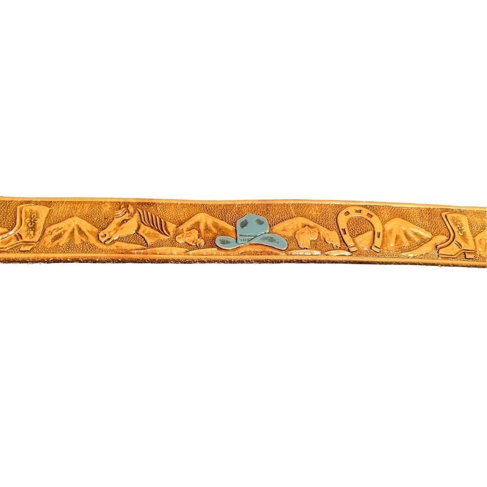 Western Women’s Horse Belt Western Belt Leather - Picture 2 of 7